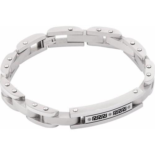 IJD5086 Solid Stainless Steel Linked Mens Cremation Urn Bracelet Human or Pet Ashes Memorial Keepsake Jewelry