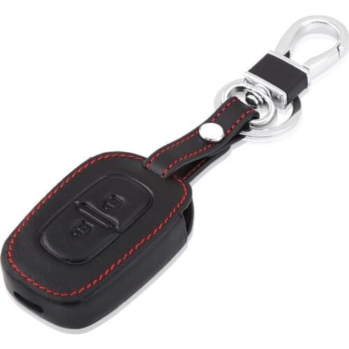 Leather Key Case Cover Holder with Keychain For Renault scenic master megane duster logan clio captur laguna fluence 2016 2017