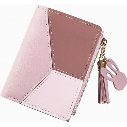 New Geometric Women Cute Wallets Female Fashion Short Pocket Purse Card Holder Patchwork Wallet Lady Coin Burse Money Bag