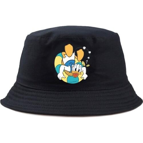 Disney Donald Duck Panama Cap For Man Women Fashion Bucket Hat Summer Outdoor Cartoon Double-sided Sun Hat Graphic Fishing Hat