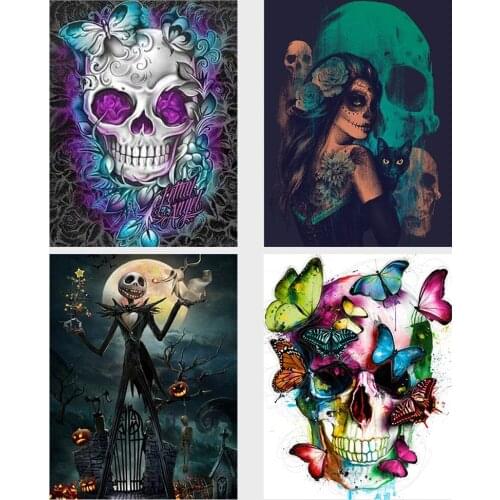 Full Square Drill 5D DIY Diamond Painting "Flower skull" Embroidery Cross Stitch 5D Home Decor Gift A03746