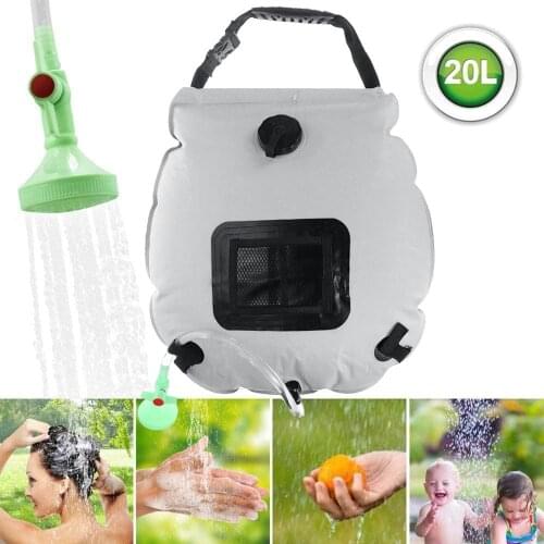 20L Portable Outdoor Solar Shower Bag Camp Shower Bag Outdoor with Shower Head