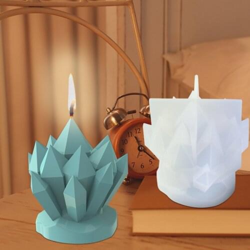 Crystal Cluster Torch Shape Silicone Candle Mold for DIY Handmade Aromatherapy Candle Plaster Car Ornaments Handicrafts Mould