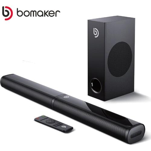 BOMAKER TV Speaker Bluetooth SoundBar Speaker with 5.25Inches Subwoofer Home Theater 2.1Channel Support Optical AUX HDMI Speaker