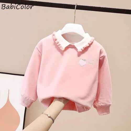 Spring And Autumn Clothes For Girls Lapel With Wood Ears Love Letter Embroidery Pattern Sweater