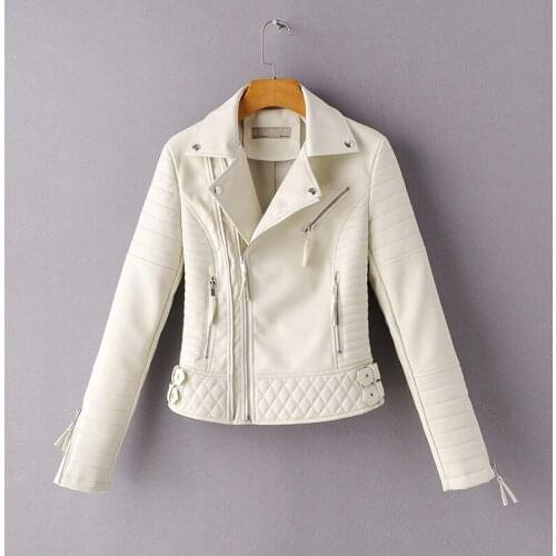 2021 New Autumn Women Pu Faux Soft Leather Jacket Streetwear Punk Style Female Black Motorcycle Biker Turn Down Collar Coat