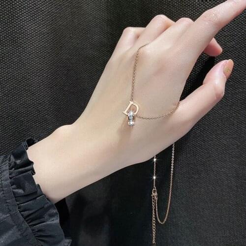 OD Letter Stainless Steel Women Zircon Necklace