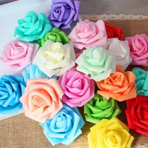 10pcs/lot Free shipping 6cm foam rose flower handmade DIY wedding home decoration artificial flower Multicolor optional 40121