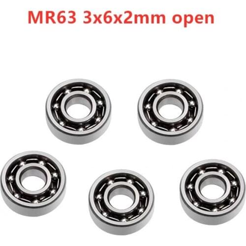 100pcs MR74 4x7x2mm MR63 3x6x2mm open type miniature ball bearing model bearings