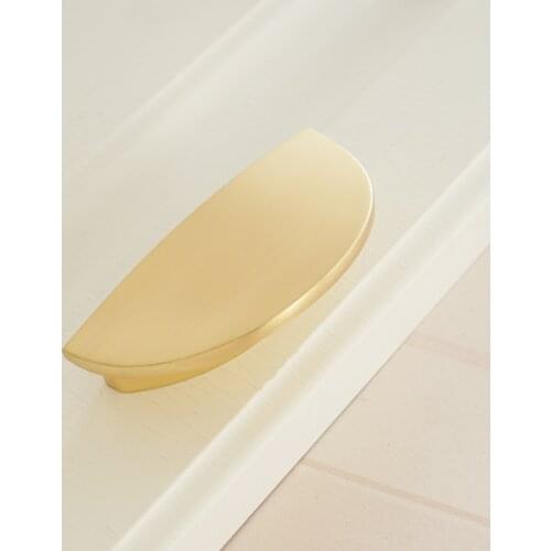 2.5" Semicircular Brass Drawer Knobs Zinc Alloy Door Pull Handles Kitchen Cabinet Handle Wardrobe Cupboard Pulls Hardware 64mm