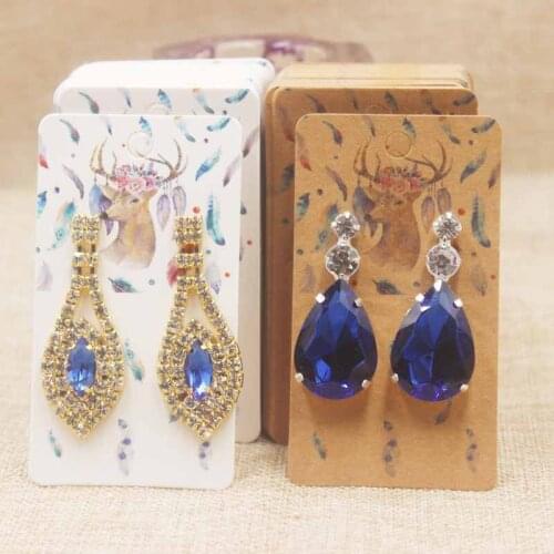 2019 new arrival Dreamcatcher earring package tag white/kraft flower design earring tag DIy Thank you /marbel earring tag 100pc