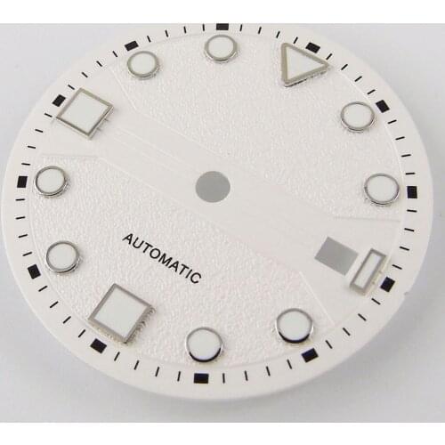 31mm White Stainless Steel Wristwatch Watch Dial Date Display for MIYOTA 8215 MINGZHU 3813
