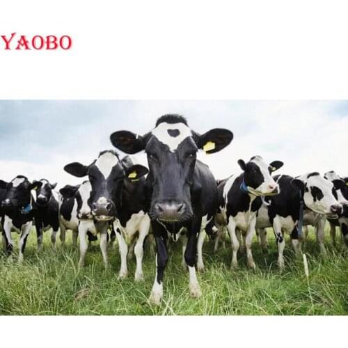 Farm animal cow 5D DIY diamond painting Full square round drill Diamond mosaic diamond embroidery Wall Art Pictures Home Decor