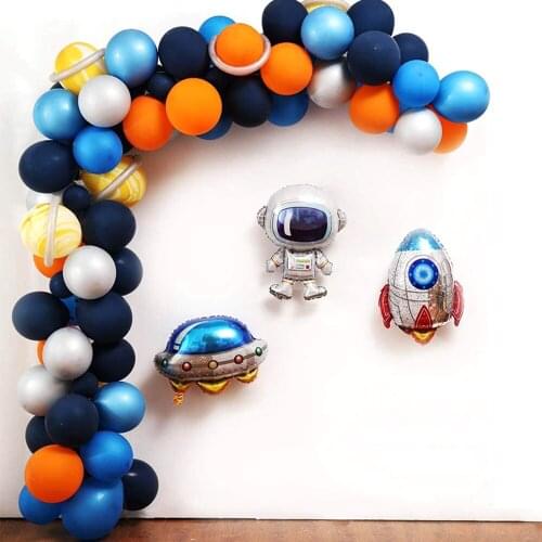 86pcs Balloons Birthday Party Decoration Space Planets UFO Astronaut Wedding Pastel foil Birthday Balloons Universe Party Decor