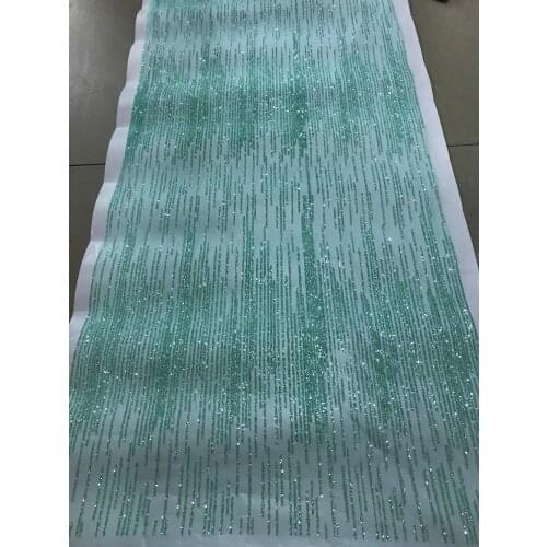Ap2024 # 5 yards mint green small stripe glitter glued glitter net tulle mesh sugar lace ship to all over the world