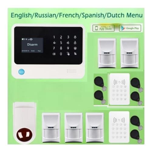 WiFi GSM alarm system with pet friendly pir sensor keypad and outdoor siren