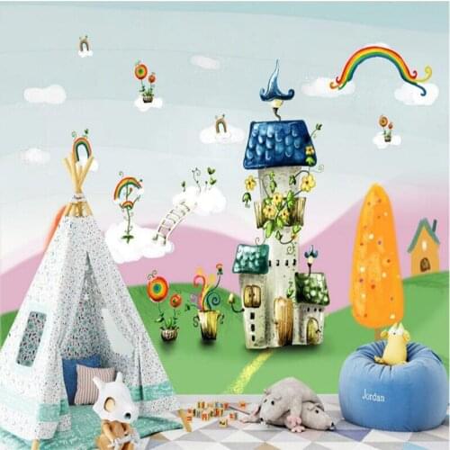 Baby Wallpaper Childrens Room Decor Fresh Blue Sky Castle Children Room Bedroom Picture Wall Paper Kids Room Wallpaper Bedroom