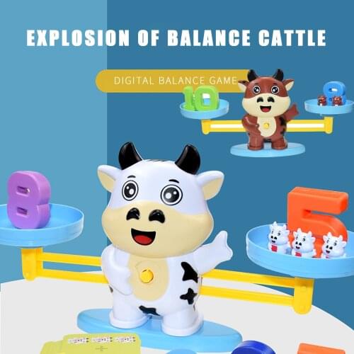 Lovely Cow Balance Game Scale Early Learning Weight Child Kids Intelligence Toys Mathematical Auxiliary Educational Best Toys