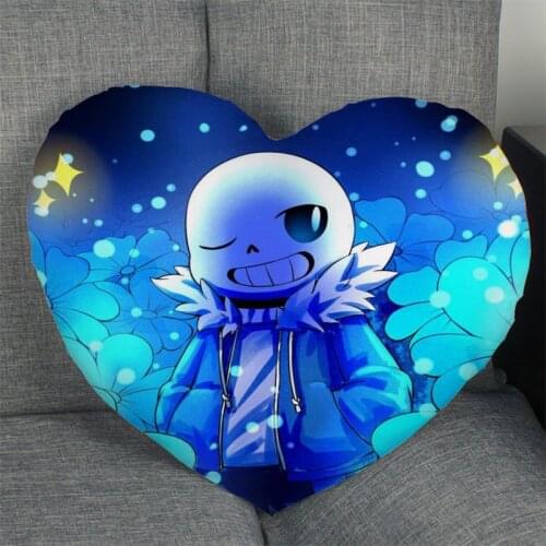 Hot Sale Anime Game Papyrus Pillow Case Heart Shaped Zipper Pillow Cover Satin Soft No Fade Pillow Cases Home Textile Decorative