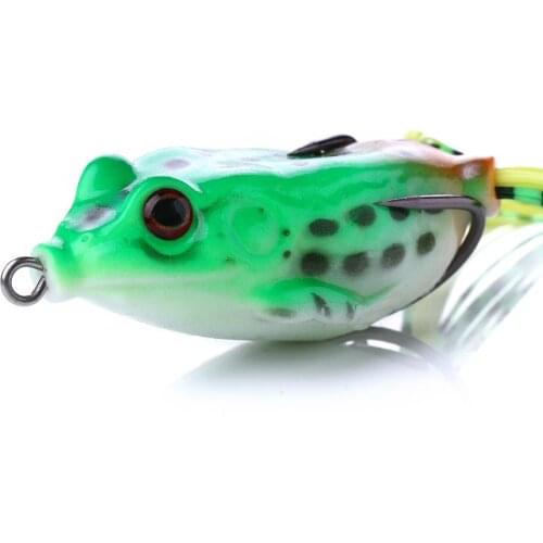 1 PCS 6CM/13G Artificial Soft Cork Bait Japan Fishing Bait Frog Lure High Hooks Topwater Ray Frog Fishing Bait 5-Color Box