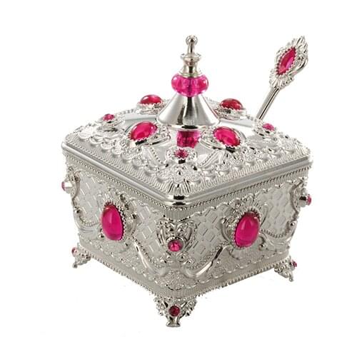Hürrem Stone Sugar Bowl 4 Different Color Options High Quality Silver Plated - 230