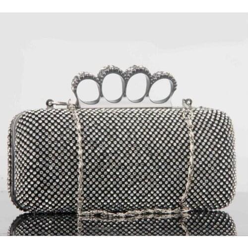 Knucklebox Rhinestone Evening Bags For Club Party New Women Handbag Luxurious Diamond ring clutch Business evening party bag