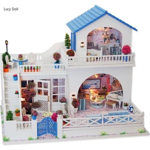 Doll House Furniture Diy Miniature Dust Cover 3d Wooden Miniaturas Dollhouse Toys For Children Birthday Gift Romantic Journey