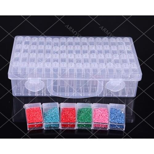 Square Diamond Painting Tools Storage boxes Containers, Portable Bead Storage Container 64 Gird Diamond Embroidery Accessories