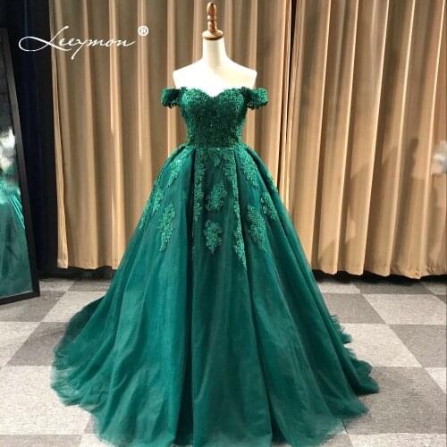 Leeymon Custom Made Luxury Off Shoulder Lace Evening Dresses Ball Gown Evening Gown 2020 Evening Party Dress Plus Size