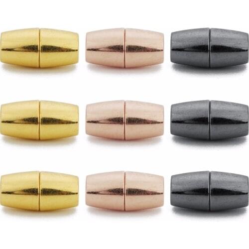 LOULEUR 5mm Gold/Rose Gold/Gun Black Magnetic Clasps Leather Cord Bracelet Connectors For DIY Jewelry Findings Making Materials