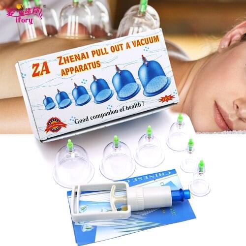 Ifory Chinese Medical Vacuum Cupping 6 Pieces Monitors Vacuum Massage Portable Relieve Pain Fatigue Massage Therapy