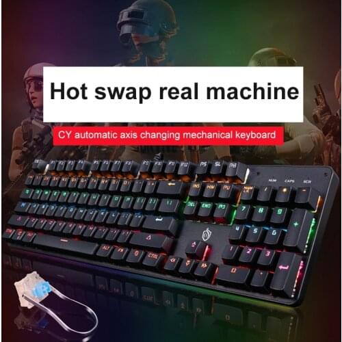 Mechanical Keyboard Wired Gaming Keyboard RGB Backlit Keyboard 104 Keys 12 Multimedia Keys For Game Laptop PC Computer