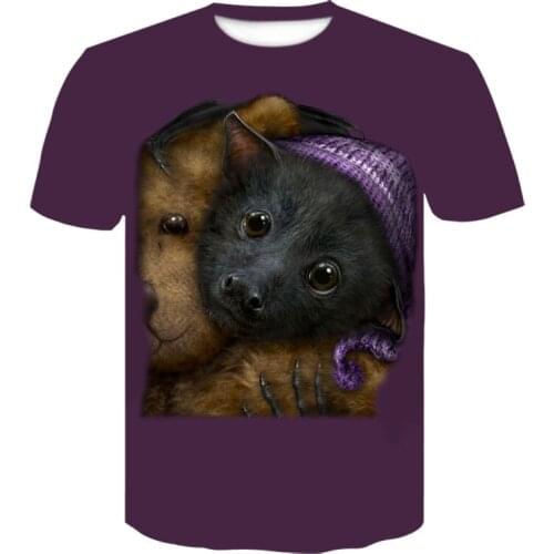 Summer doll pet theme fashion mens T-shirt 3D tops fashion T-shirt mens O-neck shirt mens clothing streetwear