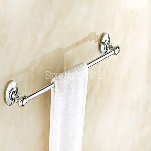 Wall Mount Polished Chrome Bathroom Towel Single Bar Rail Rack Holder Bathroom Fitting Accessory aba803