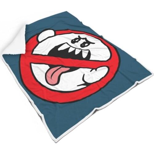 The Ghost Pattern Bed Blanket Soft Funny Cartoon Ghostbusters Throw Blanket Gift for Adults Kids Bedding Sofa Square Blanket