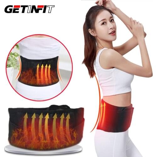 Getinfit Waist Support Waist Tourmaline Self Heating Belt Magnetic Therapy Lumbar Brace Massage Adjustable Waist Support Belt