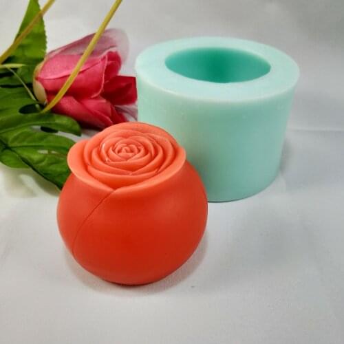 PRZY HC0179 Silicone Soap Molds DIY Rose Flowers Soap Making Moulds Clay Molds Ball Candle Aroma Resin Eco-friendly