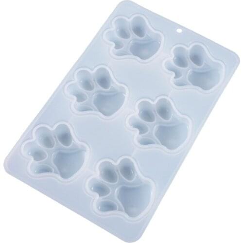 Dog Print Molds Cake Cookies DIY Resin Crystal Epoxy Mold foot print Pendant Keychain Listing Jewelry Silicone Mold Set Cute