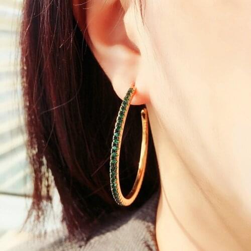 SINZRY new goegous half circle big CZ Earrings Cubic Zirconia micro paved dangle earring women costume Jewelry