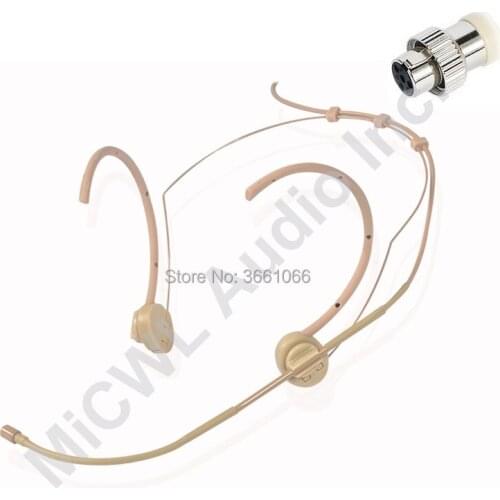 Complexion Foldable Dual Hook Head Headset Microphone For For SennHeiser G1 G2 G3 Wireless 3.5mm Lock Stereo Shure ULX SLX AKG