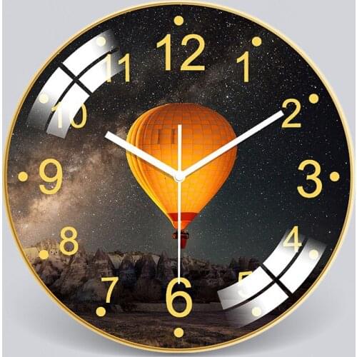 12 inch glass wall clock living room household fashion clock modern simple silent wall clock Nordic clock living room decoration