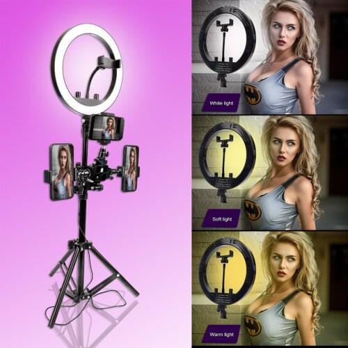 Photo Studio Lighting LED Ring Light 10inch Camera Phone Photography Lighting Dimmable Ring Lamp Youtube Video Light With Tripod