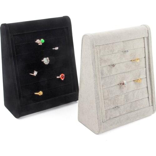 TONVIC Ice Gray/Black Velvet Ring Earring Jewelry Display Stand Holder 50Pcs/CARTON