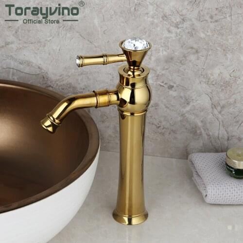 Torayvino bathroom faucet basin Torneira brass gold basin faucet single handle deck mounted basin taps hot & cold mixer faucets