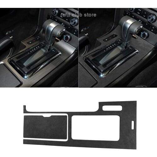 Suede Center Console Decorative Cover Car Stickers For Ford Mustang 2010-2014 Interior Modified Accessories