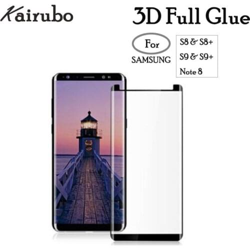 Screen Protector For Samsung Galaxy S8 S8 Plus Note 8 3D Tempered Glass For Samsung S9 plus Note 9 Case Friendly Film Full Glue