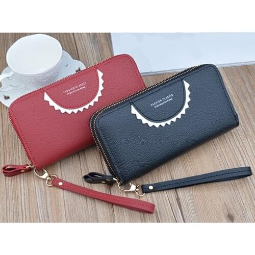 Women Long Wallets Double Zipper Clutches Purse Big Capacity Fashion Wristlet Wallet Cash Phone Card Holder Lady Wallets