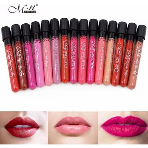 MENOW 12Pcs/lot Liquid Lipstick Rose Red Lip Paint Matte Lip Stick Batom Waterproof Long Lasting Lip Gloss Nude Makeup Lip Kit
