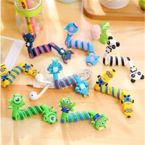 1PCS New Cute Cartoon Multipurpose Phone Wire Cord Organizer Earphone Cable Winder Desktop Data Line Collation Management Clip