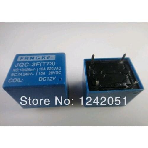 100pcs JQC-3F(T73) DC 3V/5V/9V/12V/24V 5PIN pcb miniature Power Relay